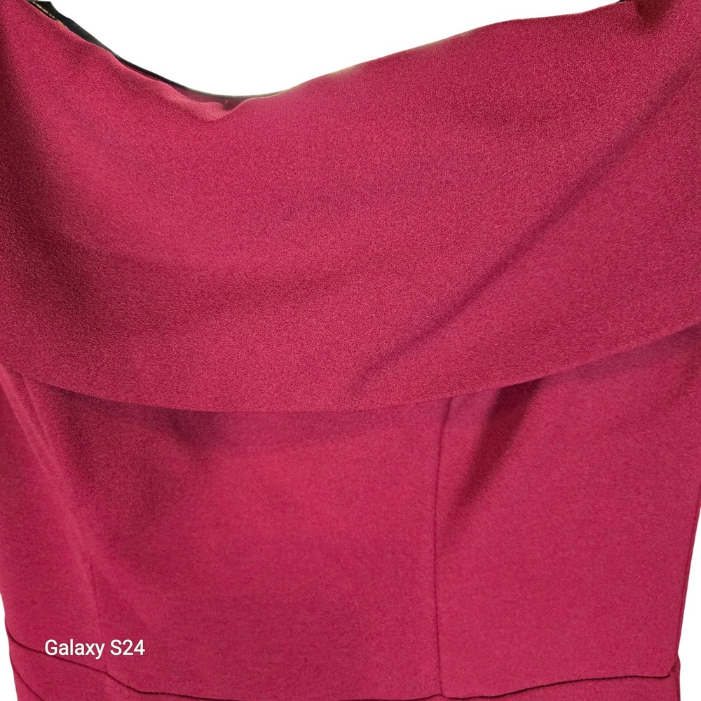Betsy Adam Burgundy Off Shoulder Ruffle Midi Dress Size 4
